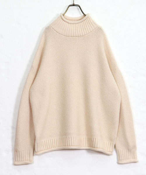 HER CLOSET(ハークローゼット)の「【HERCLOSET】バルキーローゲージロールハイネックニット(ニット/セーター・レディース・ブラック/ブラウン/グレー/レッド/アイボリー/ブルーグリーン・M)」の18枚目の写真