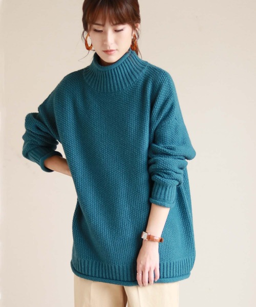 HER CLOSET(ハークローゼット)の「【HERCLOSET】バルキーローゲージロールハイネックニット(ニット/セーター・レディース・ブラック/ブラウン/グレー/レッド/アイボリー/ブルーグリーン・M)」の20枚目の写真
