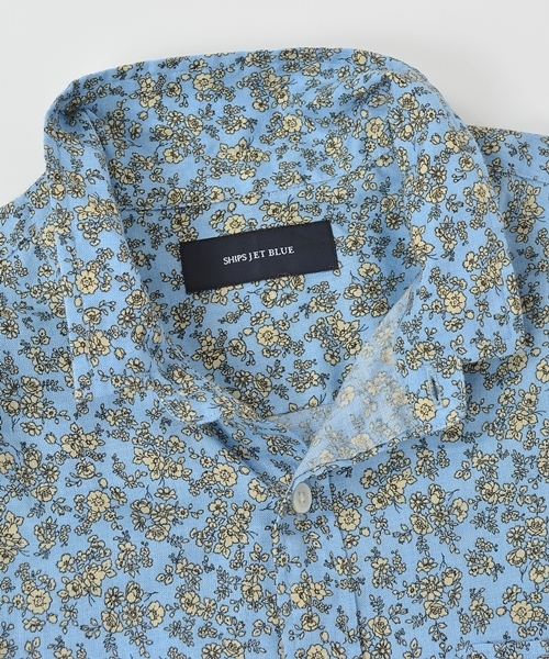 SHIPS JET BLUE（シップスジェットブルー）の「★★JB: フラワー リネン 7スリーブシャツ■（シャツ/ブラウス・メンズ・ライトブルー/オフホワイト/ネイビー・LARGE/MEDIUM/SMALL）」の6枚目の写真