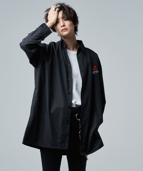 ナンバーナイン　ブラック フリルシャツ NUMBER (N)INE×KEI】ビッグシルエットオーバーシャツ（シャツ