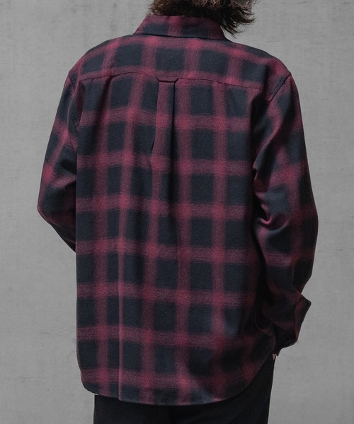 セール】【a】ソフトネル オンブレチェックシャツ（シャツ