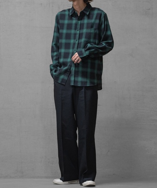 セール】【a】ソフトネル オンブレチェックシャツ（シャツ/ブラウス