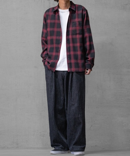 セール】【a】ソフトネル オンブレチェックシャツ（シャツ/ブラウス