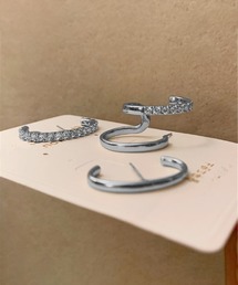 立体デザイン多層ジオメトリイヤーカフ風 ピアス