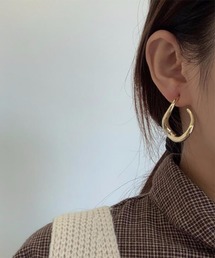 立体デザイン多層ジオメトリイヤーカフ風 ピアス