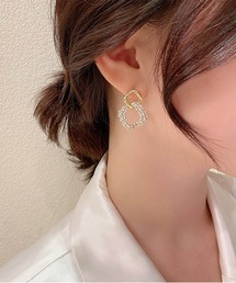立体デザイン多層ジオメトリイヤーカフ風 ピアス