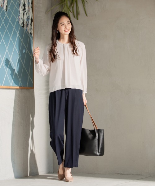 GLOBAL WORK(グローバルワーク)の「美(うつく)シルエットワイドパンツ/859941(その他パンツ・レディース・ライトグレー/ブラック/ネイビー/アイボリー・SMALL/MEDIUM/LARGE)」の7枚目の写真