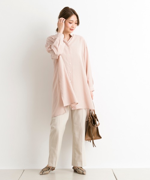 DouDou（ドゥドゥ）の「サイドスリットパンツ（その他パンツ・レディース・ベージュ/ピンク/グリーン・38/36）」の5枚目の写真