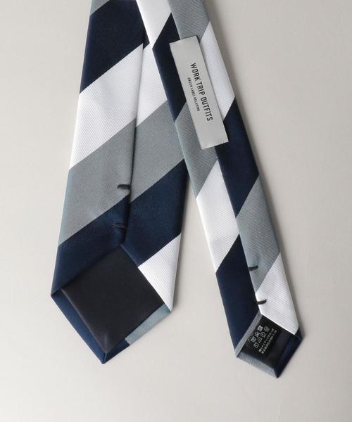 WORK TRIP OUTFITS GREEN LABEL RELAXING(ワークトリップアウトフィッツグリーンレーベル リラクシング)の「【WORK TRIP OUTFITS】★WTO PE ウォッシャブル ストライプ7(ネクタイ・メンズ・ダークグリーン/ネイビー・FREE)」の5枚目の写真