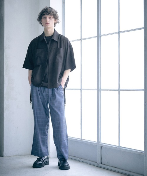 act'm（アクトム）の「act'm オーバーサイズ サイドコード CPO ダブルポケット半袖シャツ（シャツ/ブラウス・メンズ・ブラック/グレー系その他/ブラウン系その他・1/2/3）」の8枚目の写真