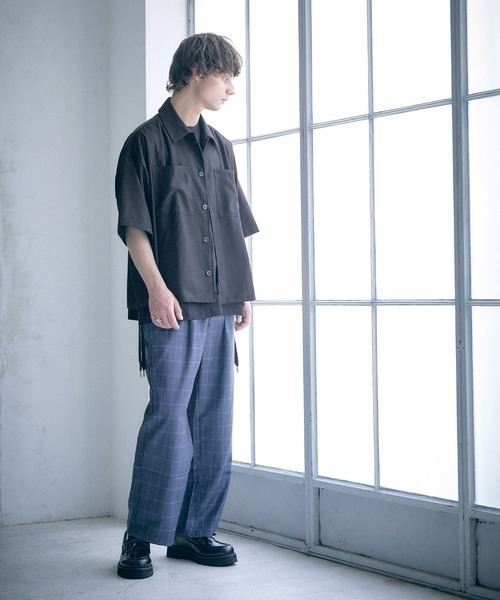 セール】act'm オーバーサイズ サイドコード CPO ダブルポケット半袖