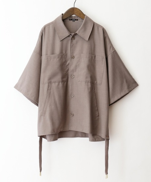 act'm（アクトム）の「act'm オーバーサイズ サイドコード CPO ダブルポケット半袖シャツ（シャツ/ブラウス・メンズ・ブラック/グレー系その他/ブラウン系その他・1/2/3）」の5枚目の写真