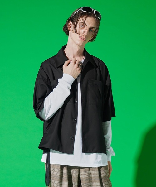 セール】act'm オーバーサイズ サイドコード CPO ダブルポケット半袖