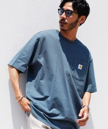 Carhartt（カーハート）の「carhartt(カーハート) ビッグシルエット ポケット半袖 胸ロゴ ワッペン Tシャツ Workwear Pocket 1/2 Sleeve T-Shirts（Tシャツ/カットソー）」