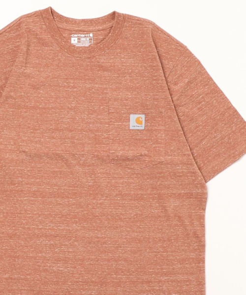 Carhartt(カーハート)の「carhartt(カーハート) ビッグシルエット ポケット半袖 胸ロゴ ワッペン Tシャツ Workwear Pocket 1/2 Sleeve T-Shirts(Tシャツ/カットソー・メンズ・ブラック/ヘザーグレー/ヘザーチャコール/コバルトブルー/ダークブラウン/バーガンディー/ベージュ/グリーン/ネイビー/グレイッシュブルー/エメラルドブルー/グリーン系その他/ホワイト/イエロー系その他/ブルー系その他/オレンジ系その他/レッド系その他/グリーン系その他5/グリーン系その他2/ブラウン系その他/グリーン系その他4/ブラウン系その他2/ブルー系その他3/オレンジ系その他2/ブルー系その他2/グリーン系その他3/イエロー系その他2/ブルー系その他4/テラコッタ/グリーン系その他6/レッド系その他2/オレンジ系3/ブルー系その他5・SMALL/MEDIUM/LARGE/X-LARGE/XX-LARGE/XXX-LARGE)」の7枚目の写真