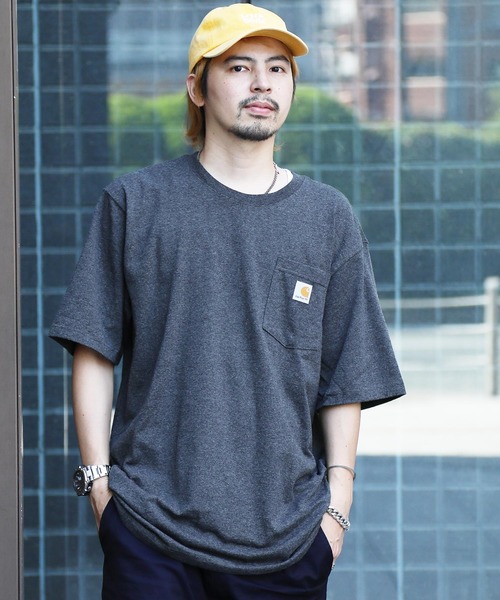 Carhartt(カーハート) ポケット ロゴパッチ Tシャツ 関税送料込 Carhartt tシャツ 「Carhartt カーハート」ワンポイントロゴ