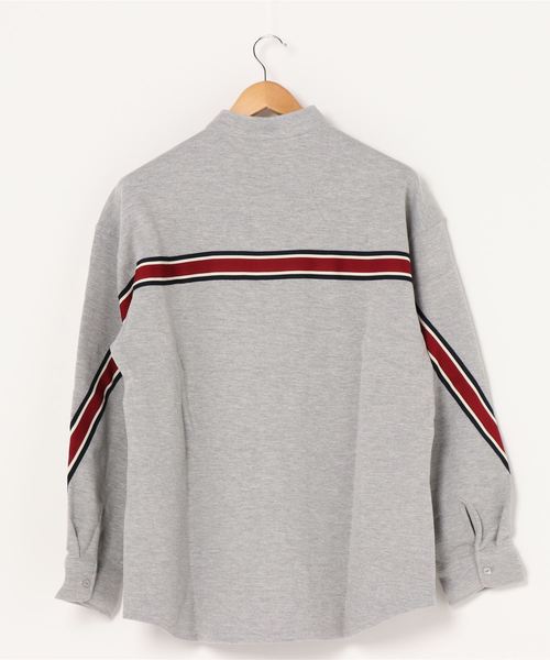 ROMANTIC CROWN(ロマンティッククラウン)の「『ROMANTIC CROWN』HENRY NECK BACK LINE SHIRT/ヘンリーネックバックラインシャツ(シャツ/ブラウス・レディース・ホワイト/ブルー/グレー・L/M)」の4枚目の写真