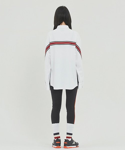 ROMANTIC CROWN(ロマンティッククラウン)の「『ROMANTIC CROWN』HENRY NECK BACK LINE SHIRT/ヘンリーネックバックラインシャツ(シャツ/ブラウス・レディース・ホワイト/ブルー/グレー・L/M)」の7枚目の写真