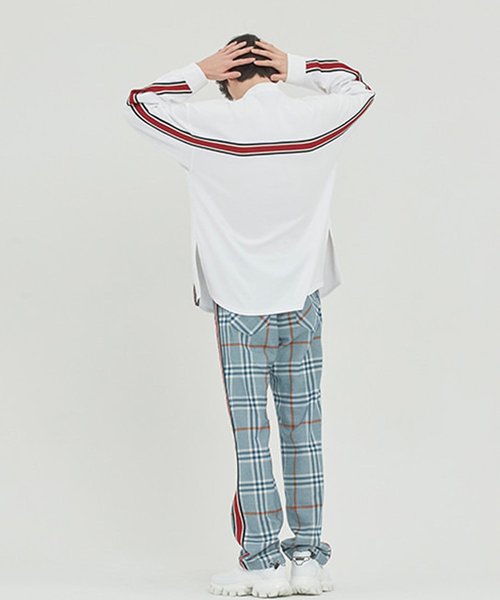 ROMANTIC CROWN(ロマンティッククラウン)の「『ROMANTIC CROWN』HENRY NECK BACK LINE SHIRT/ヘンリーネックバックラインシャツ(シャツ/ブラウス・レディース・ホワイト/ブルー/グレー・L/M)」の13枚目の写真