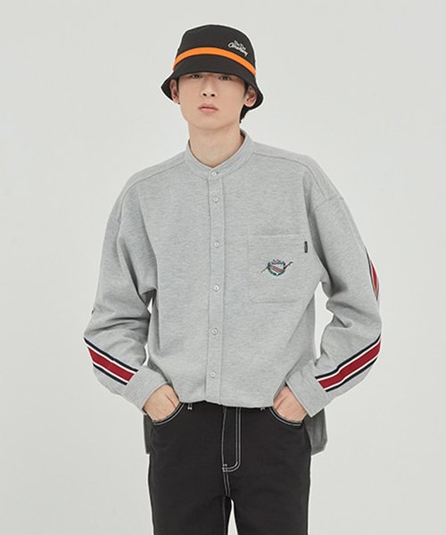 ROMANTIC CROWN(ロマンティッククラウン)の「『ROMANTIC CROWN』HENRY NECK BACK LINE SHIRT/ヘンリーネックバックラインシャツ(シャツ/ブラウス・レディース・ホワイト/ブルー/グレー・L/M)」の19枚目の写真