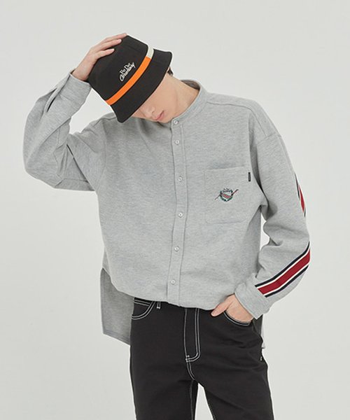 ROMANTIC CROWN(ロマンティッククラウン)の「『ROMANTIC CROWN』HENRY NECK BACK LINE SHIRT/ヘンリーネックバックラインシャツ(シャツ/ブラウス・レディース・ホワイト/ブルー/グレー・L/M)」の20枚目の写真