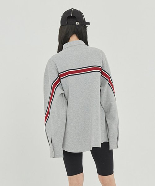 ROMANTIC CROWN(ロマンティッククラウン)の「『ROMANTIC CROWN』HENRY NECK BACK LINE SHIRT/ヘンリーネックバックラインシャツ(シャツ/ブラウス・レディース・ホワイト/ブルー/グレー・L/M)」の15枚目の写真