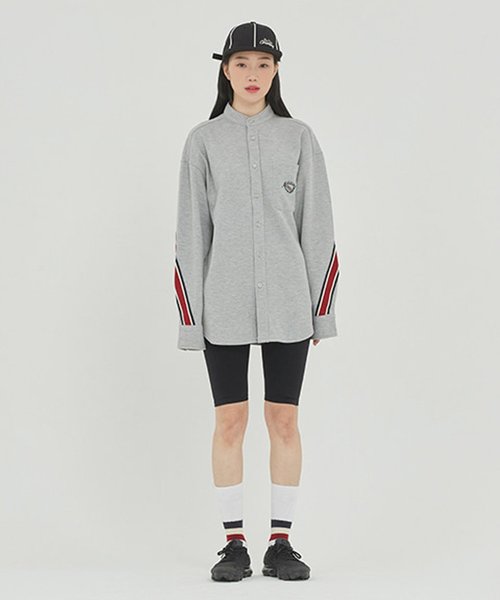 ROMANTIC CROWN(ロマンティッククラウン)の「『ROMANTIC CROWN』HENRY NECK BACK LINE SHIRT/ヘンリーネックバックラインシャツ(シャツ/ブラウス・レディース・ホワイト/ブルー/グレー・L/M)」の16枚目の写真