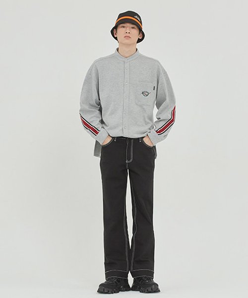 ROMANTIC CROWN(ロマンティッククラウン)の「『ROMANTIC CROWN』HENRY NECK BACK LINE SHIRT/ヘンリーネックバックラインシャツ(シャツ/ブラウス・レディース・ホワイト/ブルー/グレー・L/M)」の22枚目の写真