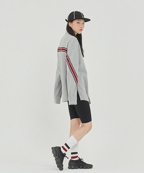 ROMANTIC CROWN(ロマンティッククラウン)の「『ROMANTIC CROWN』HENRY NECK BACK LINE SHIRT/ヘンリーネックバックラインシャツ(シャツ/ブラウス・レディース・ホワイト/ブルー/グレー・L/M)」の17枚目の写真