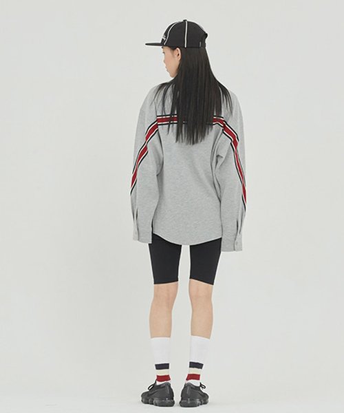 ROMANTIC CROWN(ロマンティッククラウン)の「『ROMANTIC CROWN』HENRY NECK BACK LINE SHIRT/ヘンリーネックバックラインシャツ(シャツ/ブラウス・レディース・ホワイト/ブルー/グレー・L/M)」の18枚目の写真