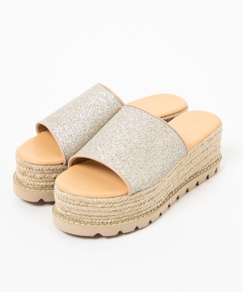 WEGO（ウィゴー）の「WEGO/ジュートソールサンダル（サンダル・レディース・ブラック/その他1/ゴールド・MEDIUM/LARGE）」の2枚目の写真