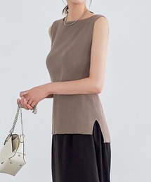 KOBE LETTUCE | ボートネックノースリーブリブサマーニット(タンクトップ)