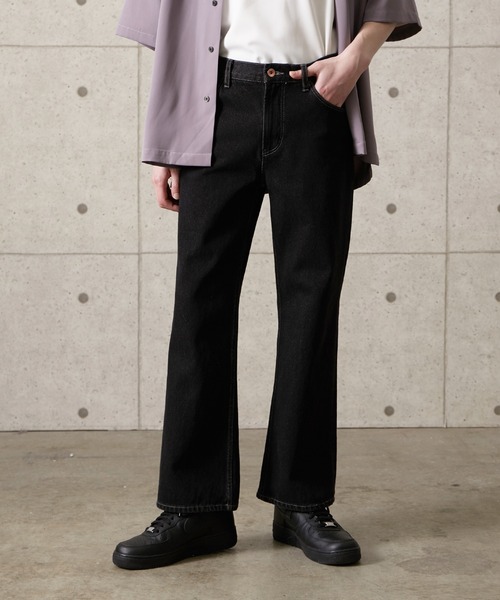 JUNRED(ジュンレッド)の「【WEB別注アイテム】11オンスデニムフレアパンツ(デニムパンツ・メンズ・ブラック/ネイビー・S/M/L)」の2枚目の写真