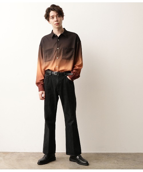 JUNRED(ジュンレッド)の「【WEB別注アイテム】11オンスデニムフレアパンツ(デニムパンツ・メンズ・ブラック/ネイビー・S/M/L)」の15枚目の写真