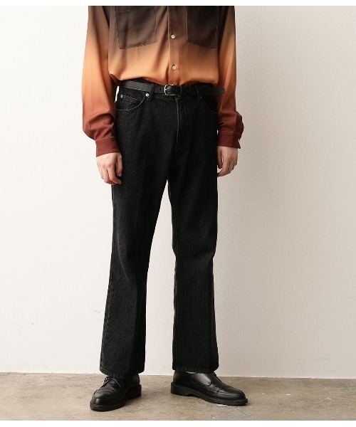 JUNRED(ジュンレッド)の「【WEB別注アイテム】11オンスデニムフレアパンツ(デニムパンツ・メンズ・ブラック/ネイビー・S/M/L)」の14枚目の写真