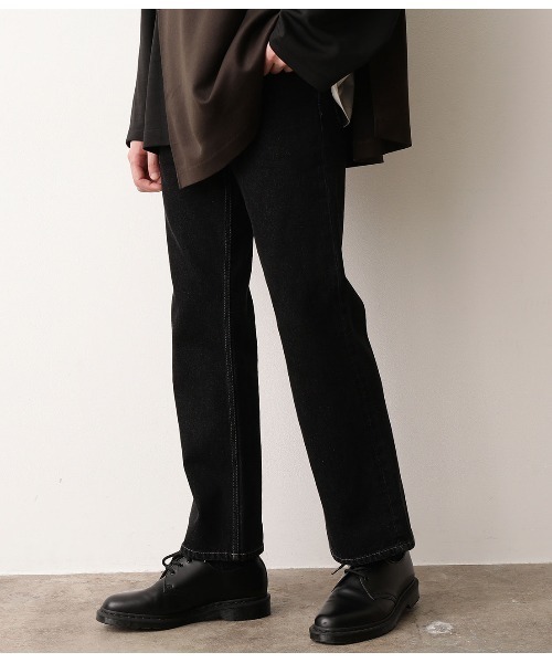 JUNRED(ジュンレッド)の「【WEB別注アイテム】11オンスデニムフレアパンツ(デニムパンツ・メンズ・ブラック/ネイビー・S/M/L)」の6枚目の写真