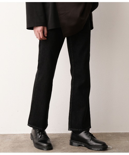JUNRED(ジュンレッド)の「【WEB別注アイテム】11オンスデニムフレアパンツ(デニムパンツ・メンズ・ブラック/ネイビー・S/M/L)」の5枚目の写真
