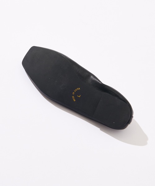 natural couture（ナチュラルクチュール）の「シャーリングバレエシューズ（バレエシューズ・レディース・ブラック/ブラウン/レンガ/パイソン・MEDIUM/LARGE）」の12枚目の写真