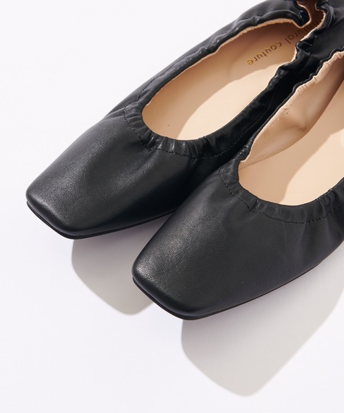 natural couture（ナチュラルクチュール）の「シャーリングバレエシューズ（バレエシューズ・レディース・ブラック/ブラウン/レンガ/パイソン・MEDIUM/LARGE）」の10枚目の写真