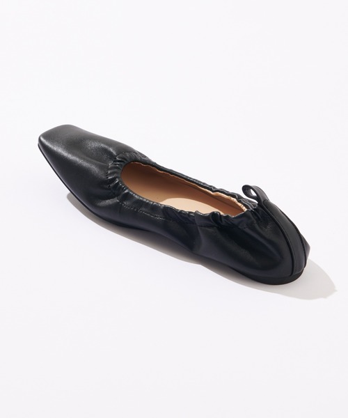 natural couture（ナチュラルクチュール）の「シャーリングバレエシューズ（バレエシューズ・レディース・ブラック/ブラウン/レンガ/パイソン・MEDIUM/LARGE）」の11枚目の写真