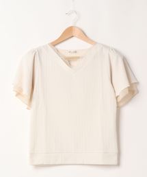 axes femme | フレア袖ＶネックリブＰＯ(Tシャツ/カットソー)