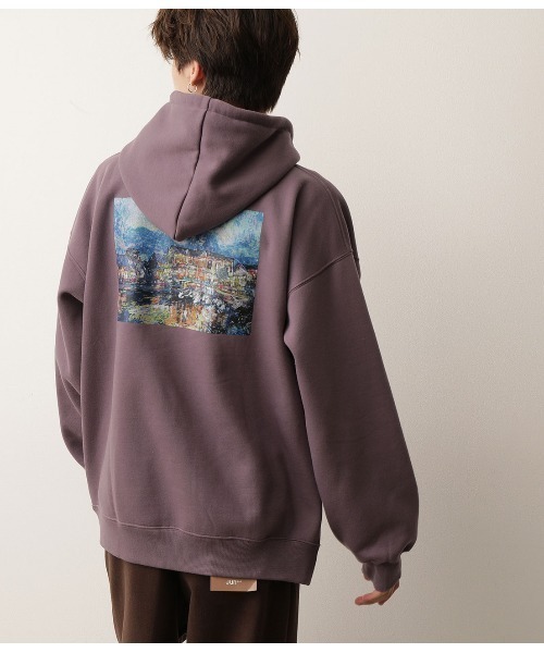 JUNRED(ジュンレッド)の「アートグラフィックルーズプルパーカー(パーカー・メンズ・ホワイト/ブラック/パープル・M/L)」の7枚目の写真