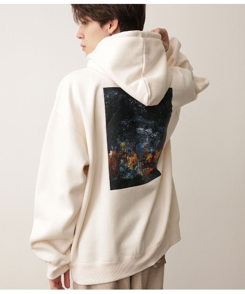 JUNRED(ジュンレッド)の「アートグラフィックルーズプルパーカー(パーカー・メンズ・ホワイト/ブラック/パープル・M/L)」の15枚目の写真