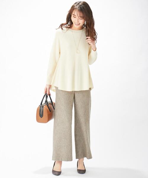 J.PRESS(ジェイプレス)の「【WEB限定】洗えるSEMI WORSTED ポンチョ風 ニット(ニット/セーター・レディース・ベージュ系/ライトグレー系/アイボリー系/グリーン系・T13/T15)」の6枚目の写真