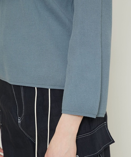 BATONER(バトナー)の「【BATONER(バトナー)】ハイカウントリブクルーネック BN-21SL-017(ニット/セーター・レディース・アイボリー/グレイッシュブルー/レンガ・1)」の12枚目の写真