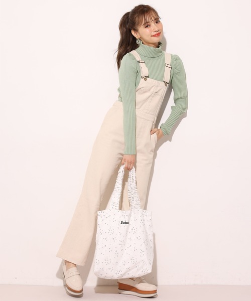 one after another NICE CLAUP（ワンアフターアナザーナイスクラップ）の「パワショルリブハイネックニット（ニット/セーター・レディース・アイボリー/オフホワイト/ベージュ/ミント・FREE）」の7枚目の写真