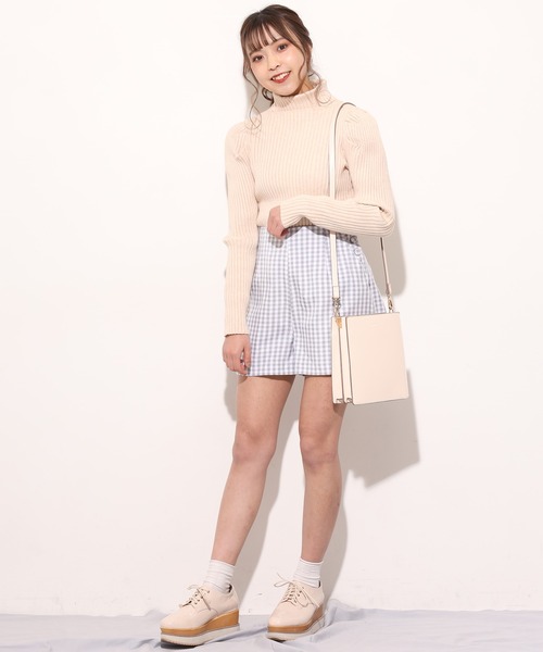 one after another NICE CLAUP（ワンアフターアナザーナイスクラップ）の「パワショルリブハイネックニット（ニット/セーター・レディース・アイボリー/オフホワイト/ベージュ/ミント・FREE）」の20枚目の写真