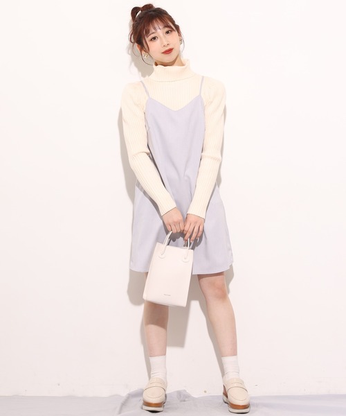 one after another NICE CLAUP（ワンアフターアナザーナイスクラップ）の「パワショルリブハイネックニット（ニット/セーター・レディース・アイボリー/オフホワイト/ベージュ/ミント・FREE）」の14枚目の写真