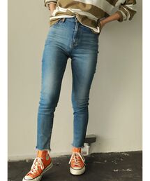 Ungrid | ハイウエストフレイドヘムストスリ(デニムパンツ)