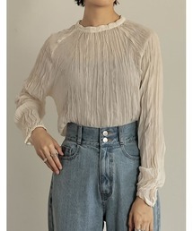 Re:EDIT | [2021S/S PRE ORDER]ワッシャー加工シアーブラウス(シャツ/ブラウス)
